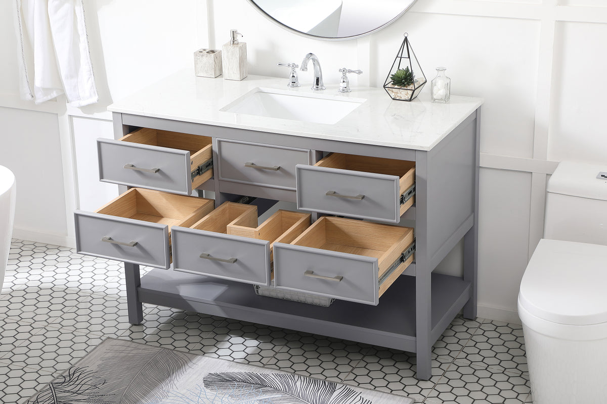 48 inch Single bathroom vanity in gray