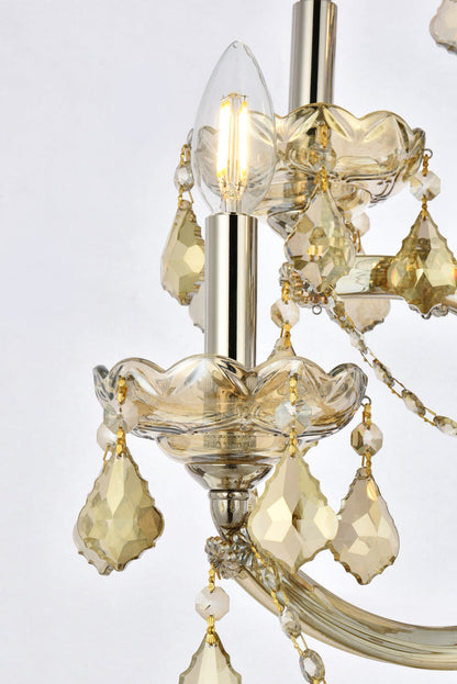 Maria Theresa 5 light Golden Teak Wall Sconce Golden Teak (Smoky) Royal Cut Crystal