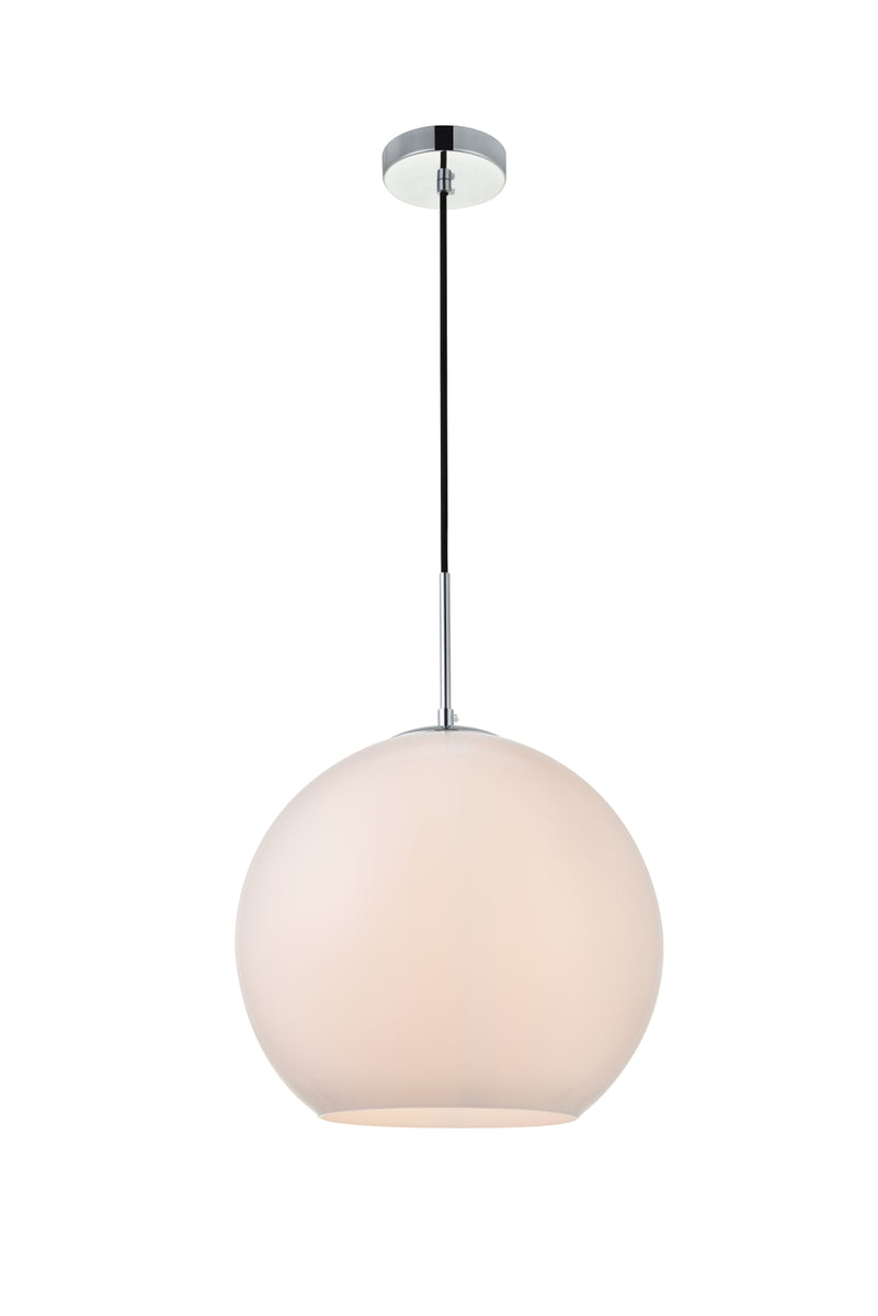 Baxter 1 Light Chrome Pendant With Frosted White Glass
