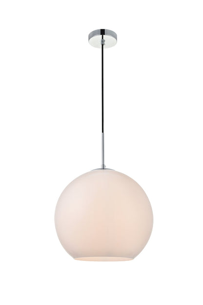 Baxter 1 Light Chrome Pendant With Frosted White Glass