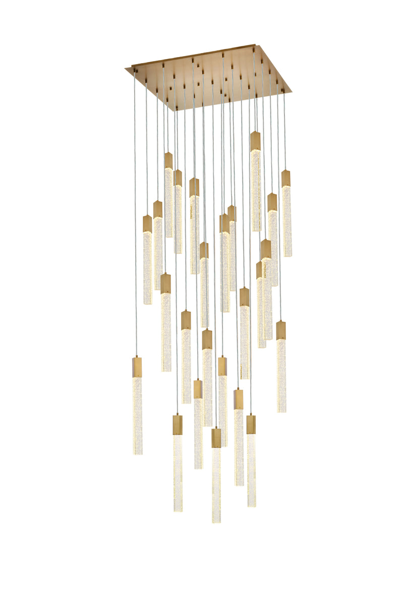 Weston 25 lights pendant in satin gold