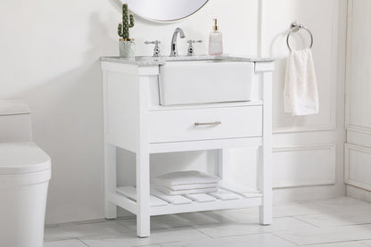 30 inch Single bathroom vanity in white