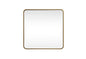 Soft corner metal square mirror 30x30 inch in Brass