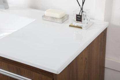 48 inch  Single Bathroom Floating Vanity in Walnut Brown