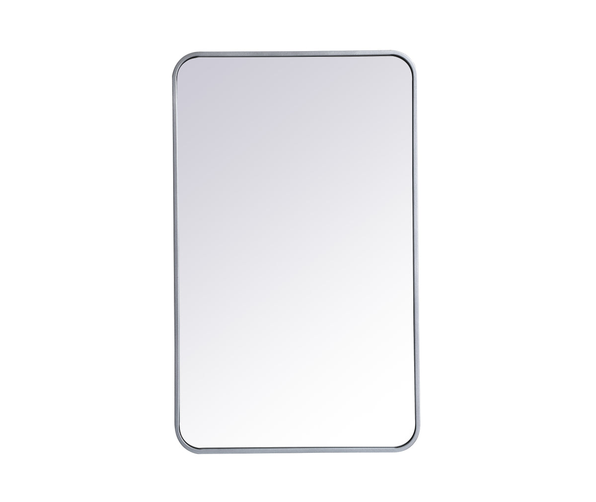Soft corner metal rectangular mirror 22x36 inch in Silver