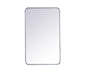 Soft corner metal rectangular mirror 22x36 inch in Silver