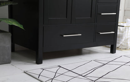 36 inch Single Bathroom Vanity in Black with Backsplash