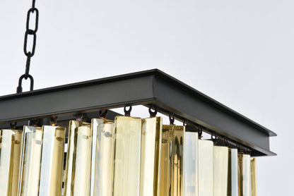 Sydney 12 light Matte Black Chandelier Golden Teak (Smoky) Royal Cut Crystal