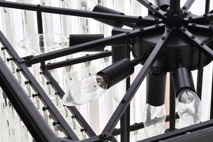 Sydney 21.5 inch square crystal chandelier in matte black