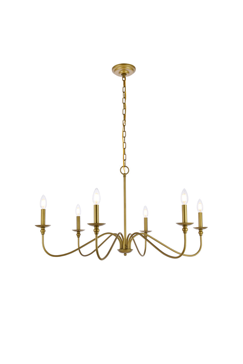 Rohan 6 lights brass chandelier