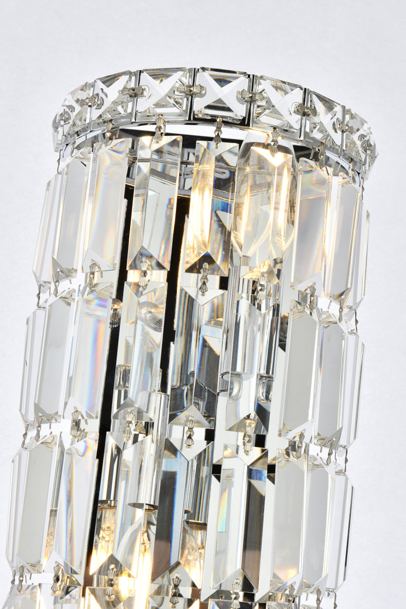 Maxime 2 light Chrome Wall Sconce Clear Royal Cut Crystal