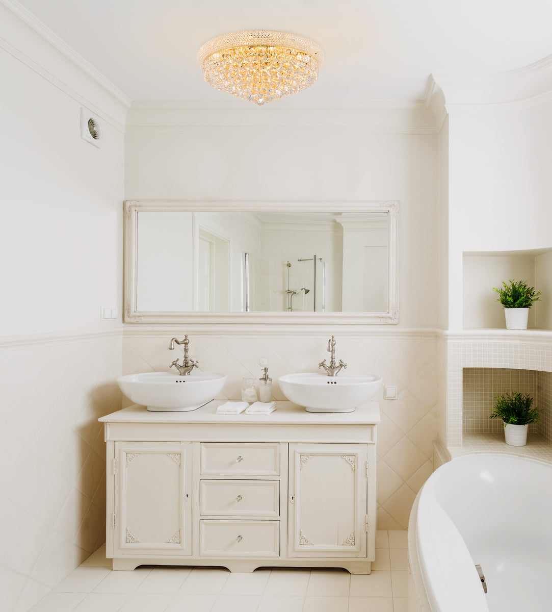 Primo 12 light Gold Flush Mount Clear Royal Cut Crystal