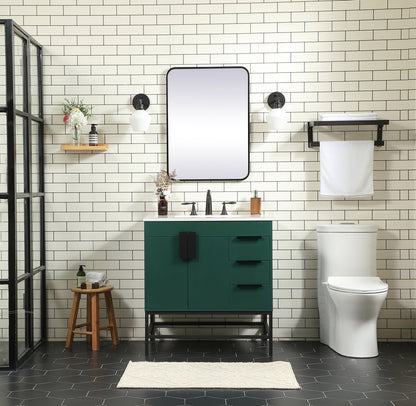 32 inch Single bathroom vanity in green