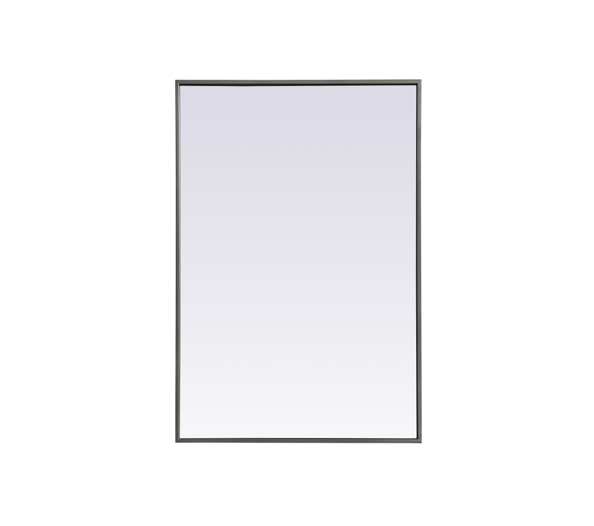 Metal Frame Rectangle Mirror 24x36 Inch in Silver