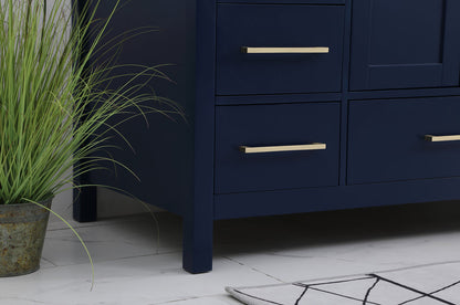 48 inch Single Bathroom Vanity in Blue with Backsplash