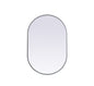 Metal Frame Oval Mirror 20x30 Inch in Silver
