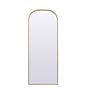 Metal Frame Arch Full Length Mirror 28x74 Inch in Brass