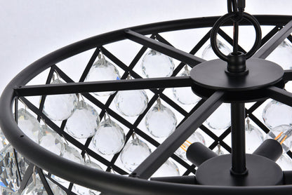 Madison 6 light Matte Black Pendant Clear Royal Cut Crystal