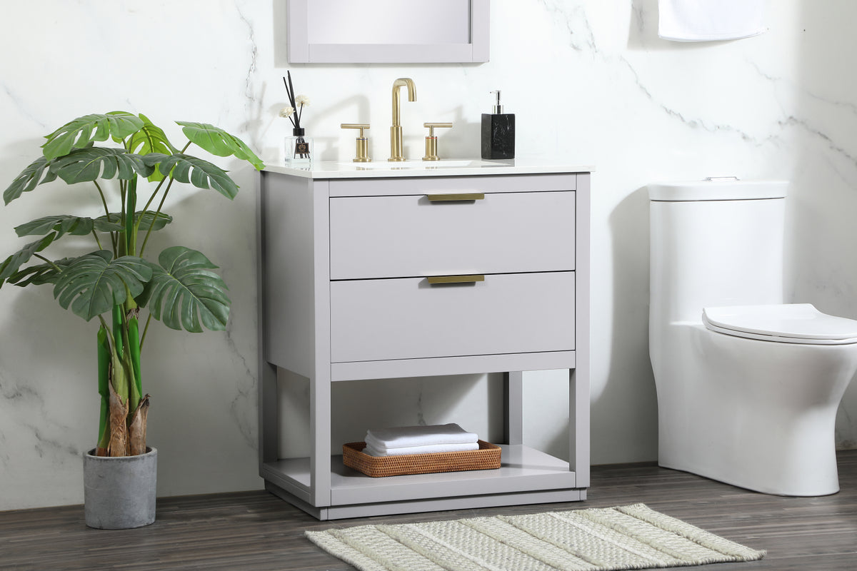 30 inch Single bathroom vanity in grey