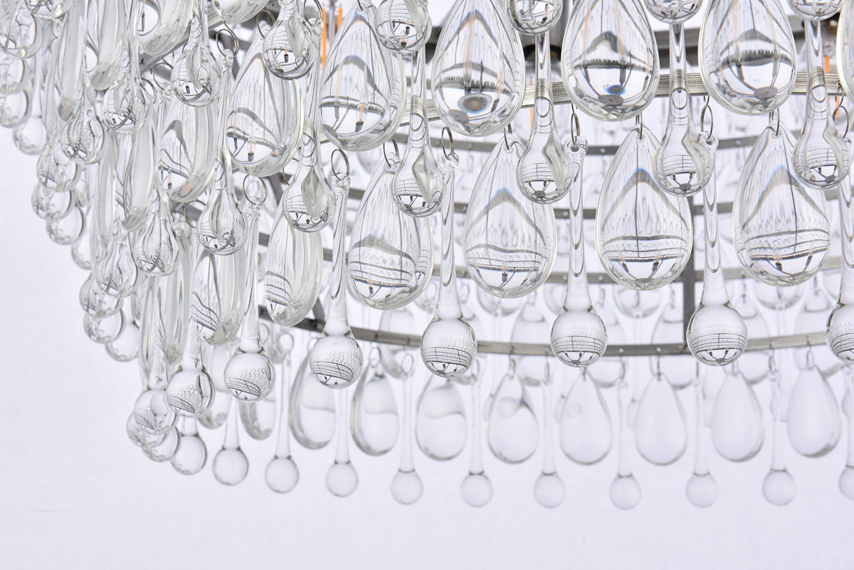 Nordic 6 light antique silver Chandelier Clear Royal Cut Crystal