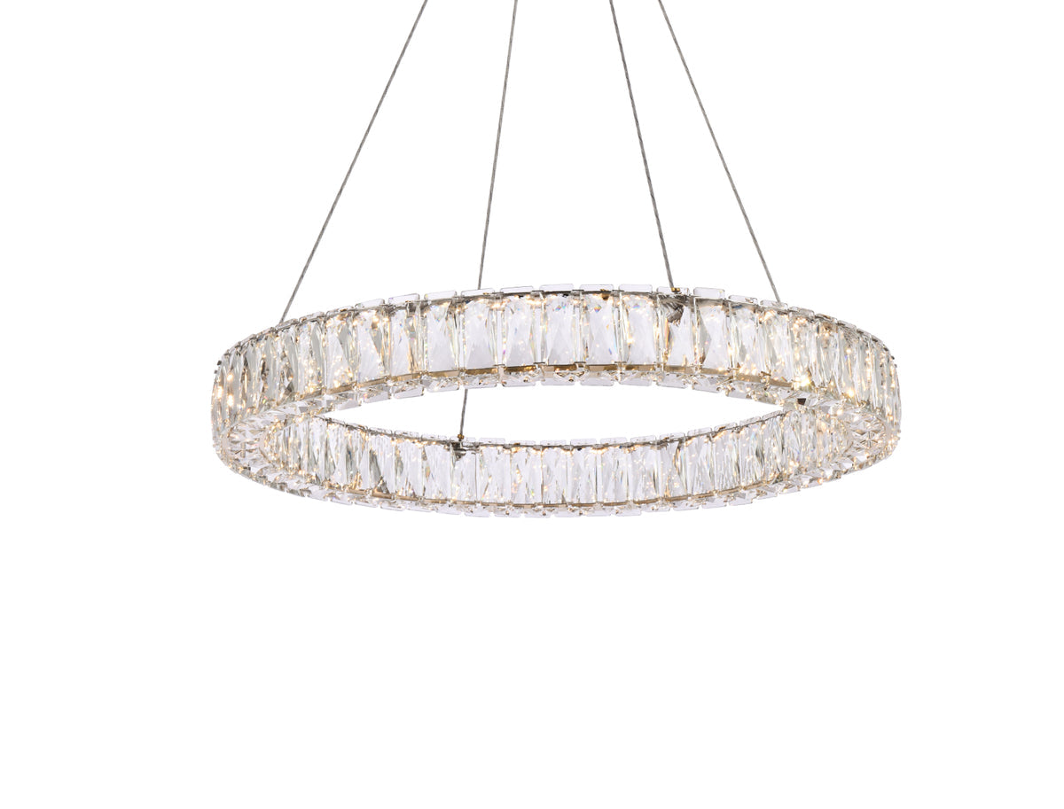 Monroe 26 inch LED round Single pendant in gold