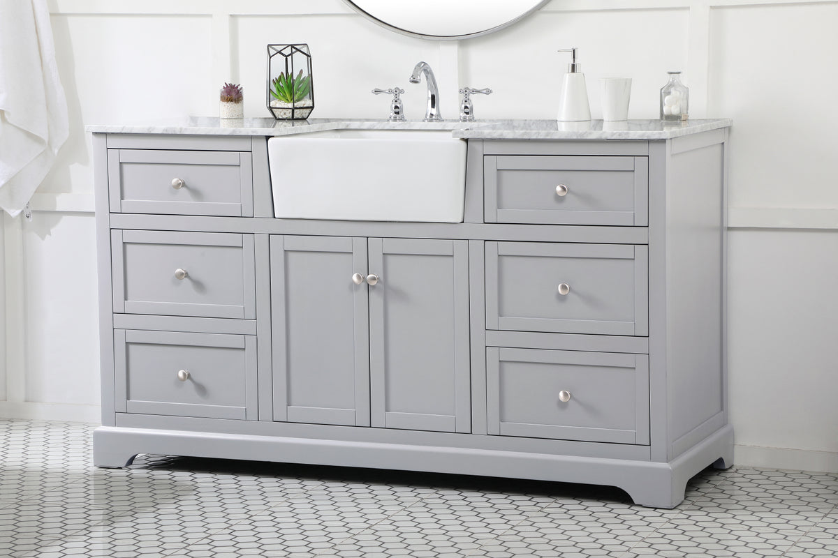 60 inch Single bathroom vanity in grey