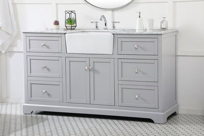60 inch Single bathroom vanity in grey