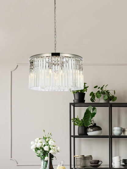 Sydney 8 light polished nickel Chandelier Clear Royal Cut Crystal