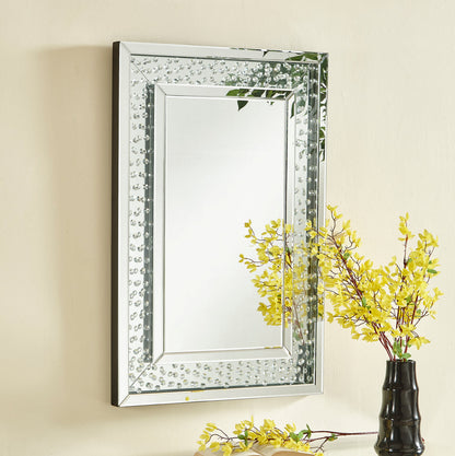 Sparkle 24 in. Contemporary Crystal Rectangle Mirror in Clear