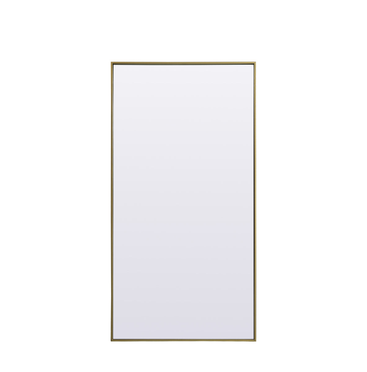 Metal Frame Rectangle Full Length Mirror 30x60 Inch in Brass