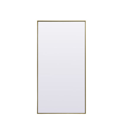 Metal Frame Rectangle Full Length Mirror 30x60 Inch in Brass