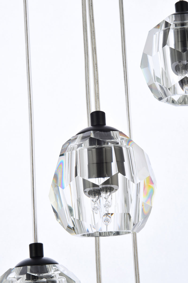 Eren 18 lights Black pendant