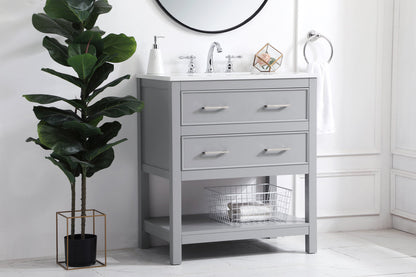 30 inch Single Bathroom Vanity in Grey