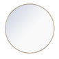 Metal frame Round Mirror 48 inch Brass finish