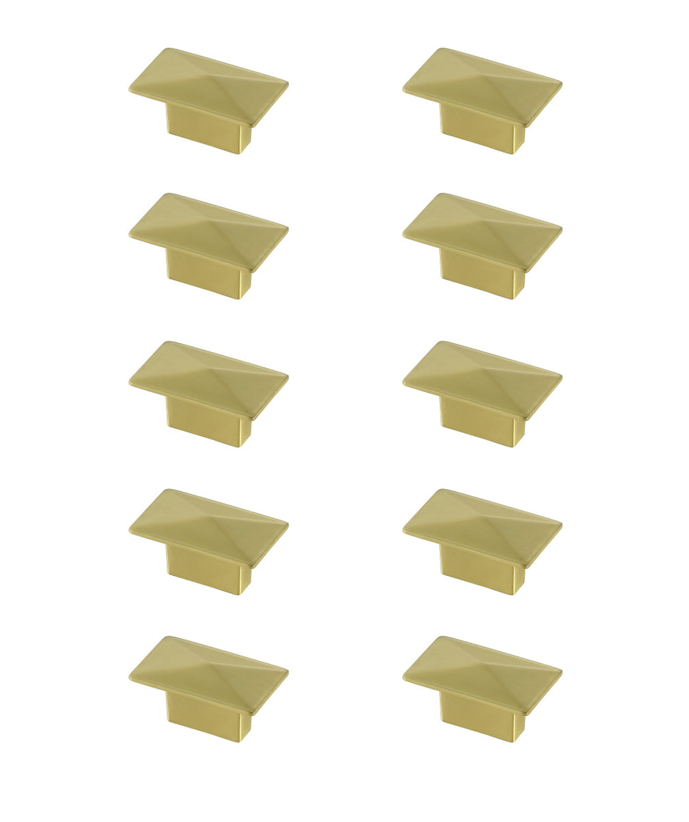 Perry 2" Brushed Gold Rectangle Knob Multipack (Set of 10)