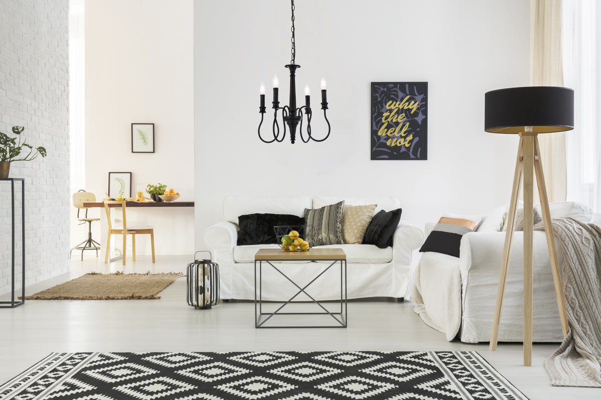 Flynx 4 lights pendant in black