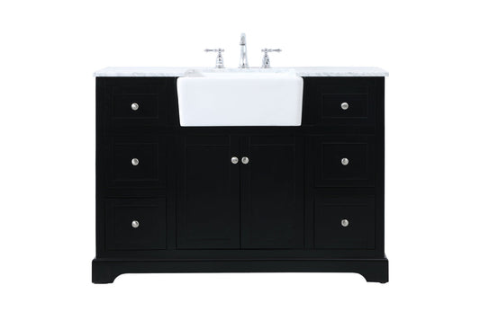 48 inch Single bathroom vanity in black