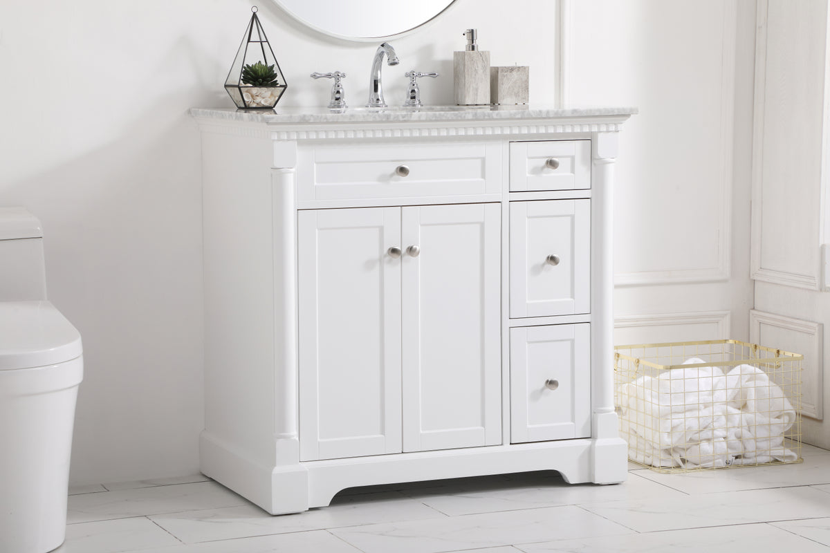 36 inch Single bathroom vanity in  White