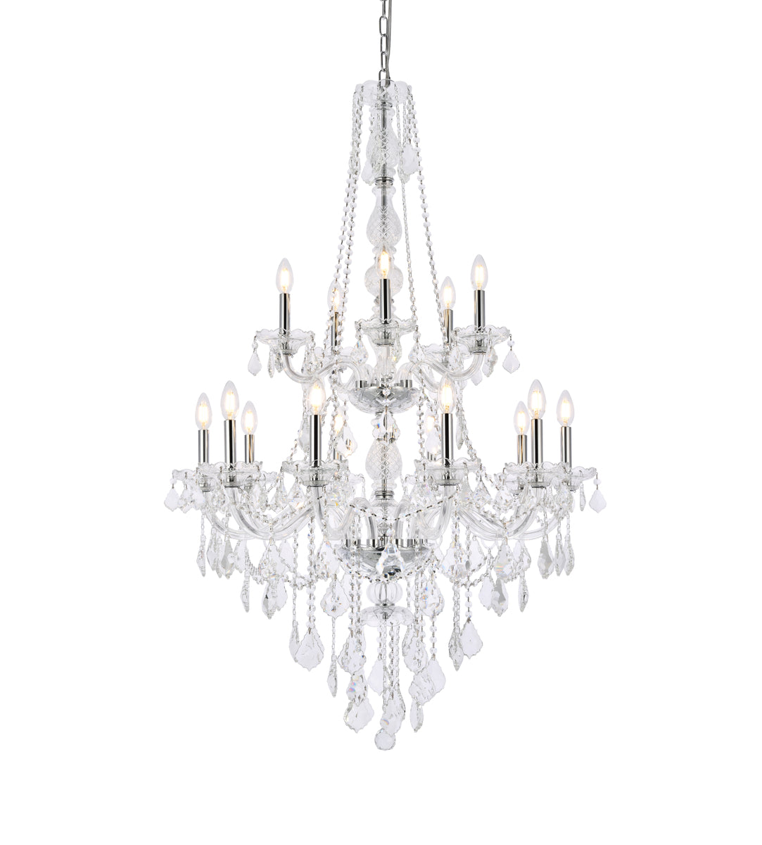 Verona 15 light Chrome Chandelier Clear Royal Cut Crystal