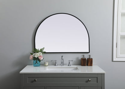 Metal Frame Arch Mirror 33x24 Inch in Black