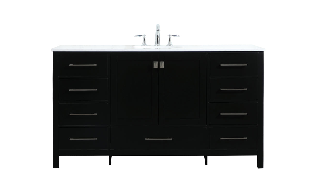 60 inch Single bathroom vanity in black