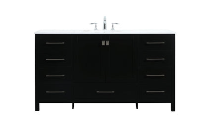 60 inch Single bathroom vanity in black