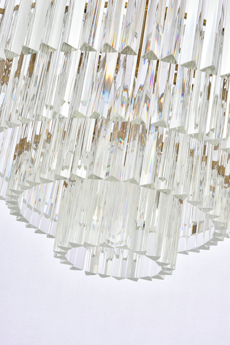 Sydney 32 inch round crystal chandelier in satin gold