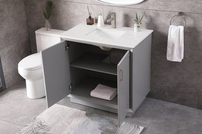 36 Inch SIngle Bathroom Vanity In Grey