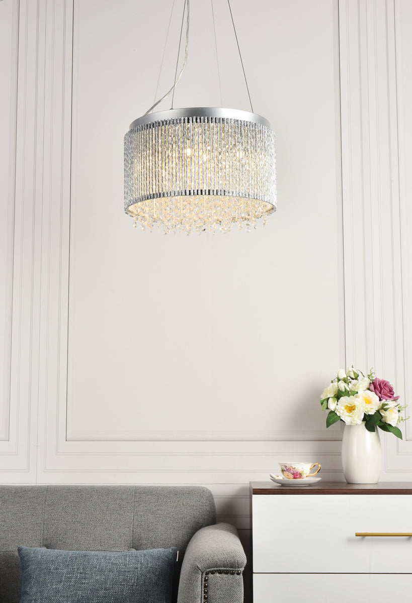 Influx 10 light Chrome Pendant Clear Royal Cut Crystal