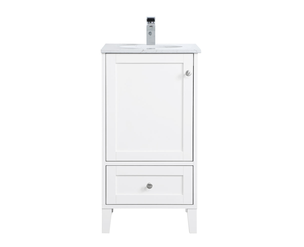 18 inch Single Bathroom Vanity in White