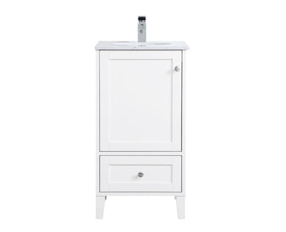 18 inch Single Bathroom Vanity in White