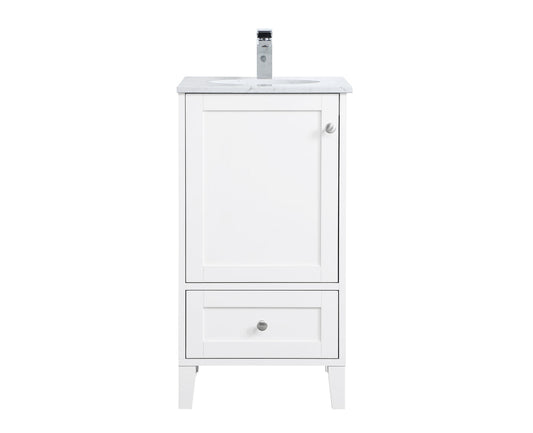 18 inch Single Bathroom Vanity in White