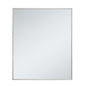 Metal frame rectangle mirror 30 inch in silver