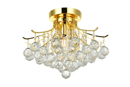 Toureg 3 light Gold Flush Mount Clear Royal Cut Crystal